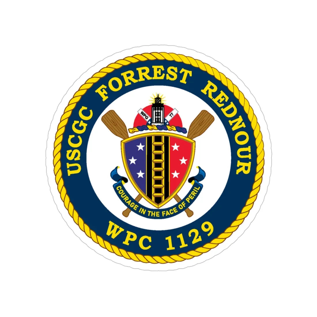 USCGC Forrest Rednour WPC 1129 (U.S. Coast Guard) Transparent STICKER Die-Cut Vinyl Decal 5 Inch - The Sticker Space