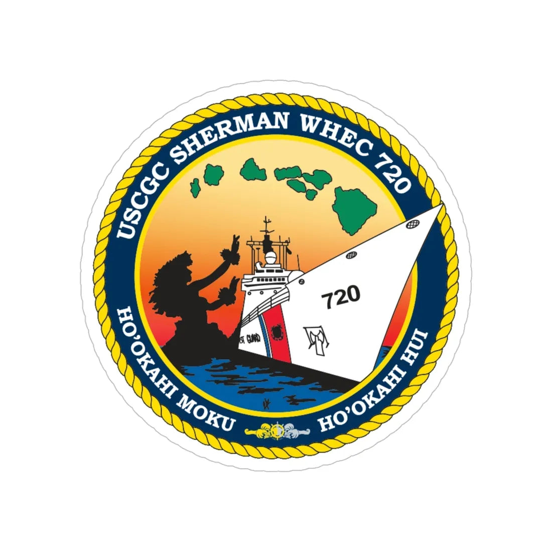 USCGC Sherman WHEC 720 (U.S. Coast Guard) Transparent STICKER Die-Cut Vinyl Decal 5 Inch - The Sticker Space