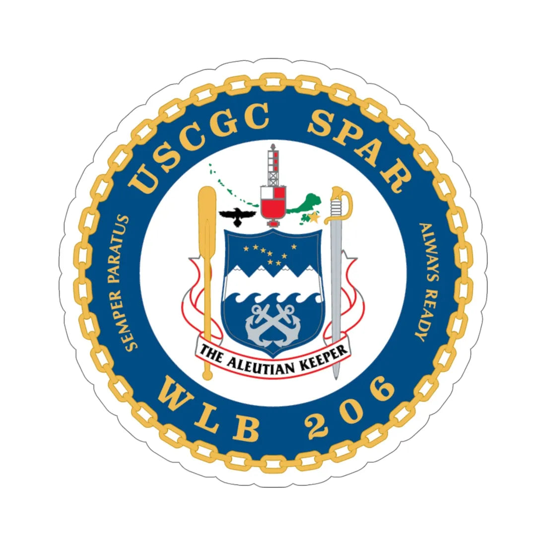 USCGC Spar WLB 206 (U.S. Coast Guard) STICKER Vinyl Die-Cut Decal 5 Inch - The Sticker Space