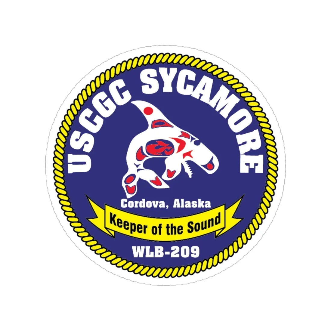 USCGC Sycamore WLB 209 (U.S. Coast Guard) Transparent STICKER Die-Cut Vinyl Decal 5 Inch - The Sticker Space