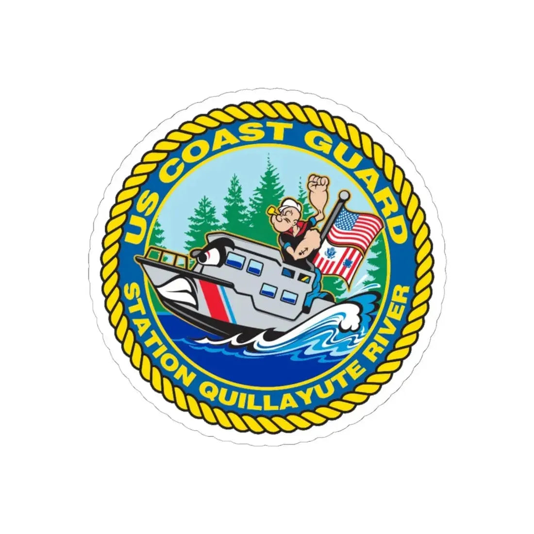 USCGS Quillayute River (U.S. Coast Guard) STICKER Vinyl Kiss-Cut Decal 6 Inch White - The Sticker Space