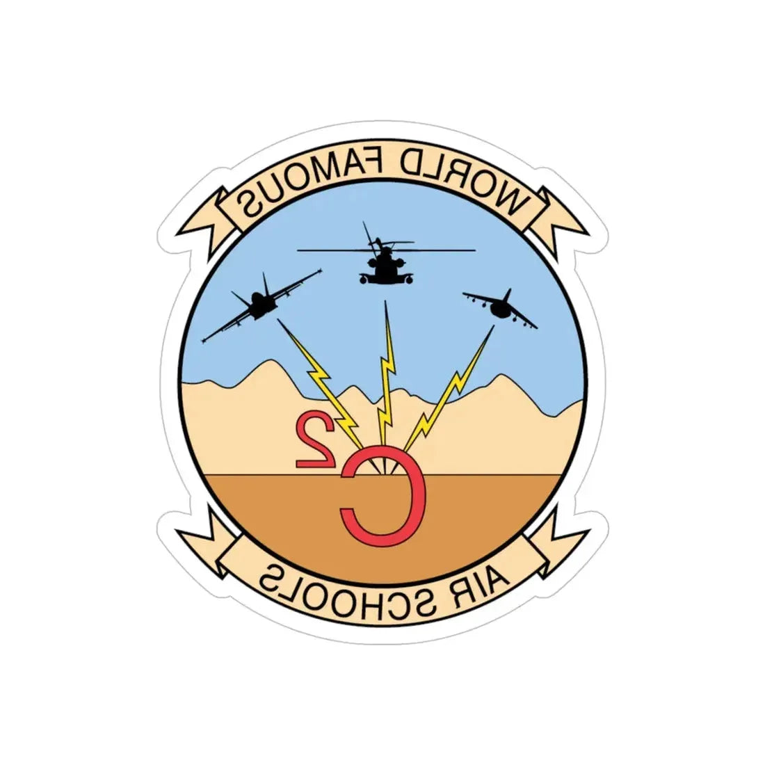 USMC Air Schools (USMC) REVERSE PRINT Transparent Die-Cut STICKER 5 Inch Die-Cut Transparent - The Sticker Space