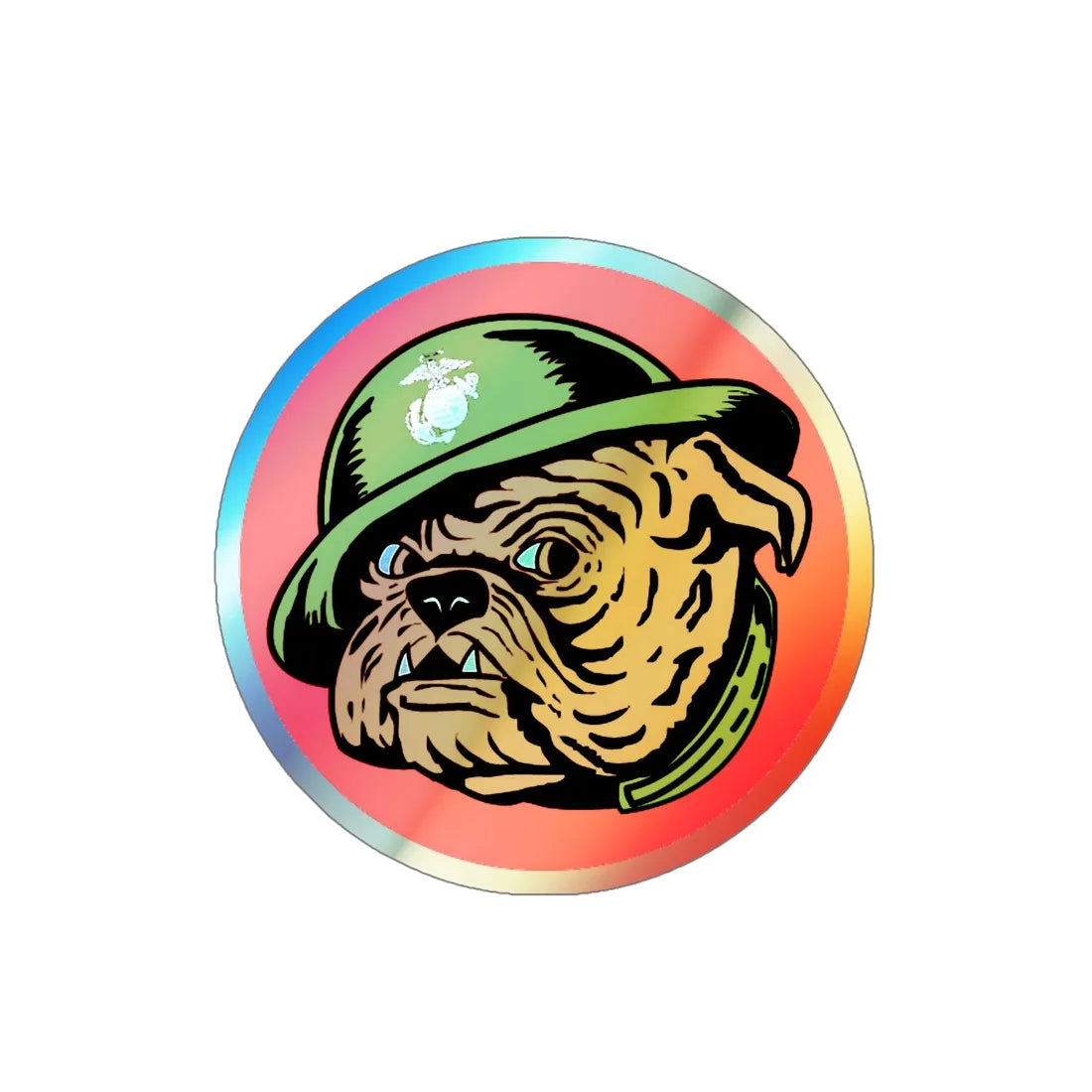 USMC Devil Dog (USMC) Holographic STICKER Die-Cut Vinyl Decal 5 Inch Holographic - The Sticker Space