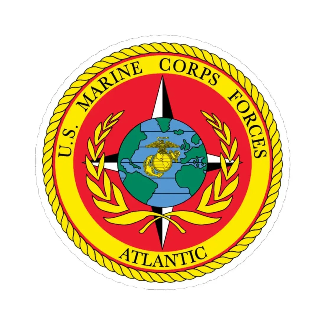 USMC Forces Atlantic (USMC) STICKER Vinyl Kiss-Cut Decal 6 Inch White - The Sticker Space