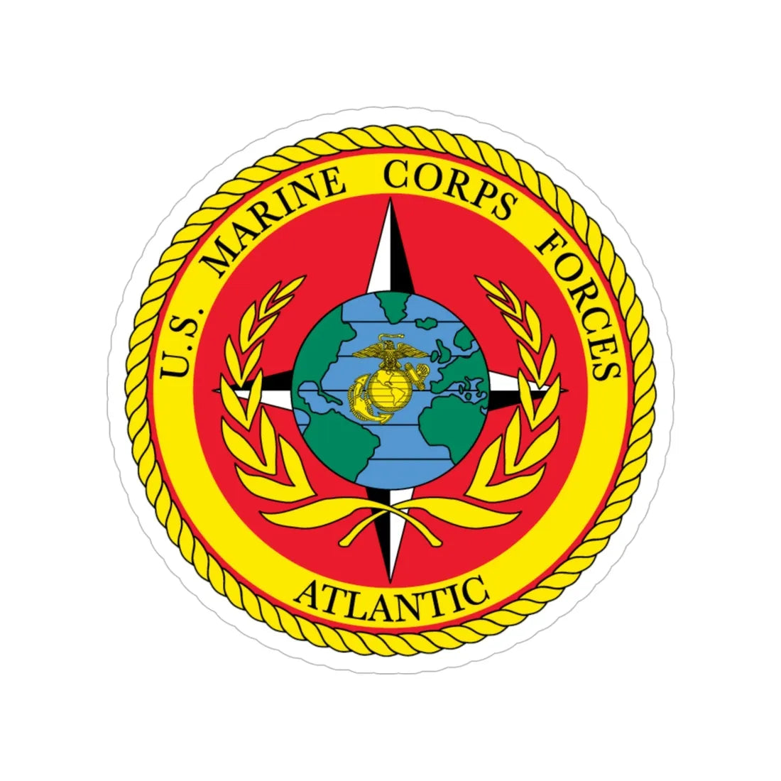 USMC Forces Atlantic (USMC) Transparent STICKER Die-Cut Vinyl Decal 5 Inch - The Sticker Space