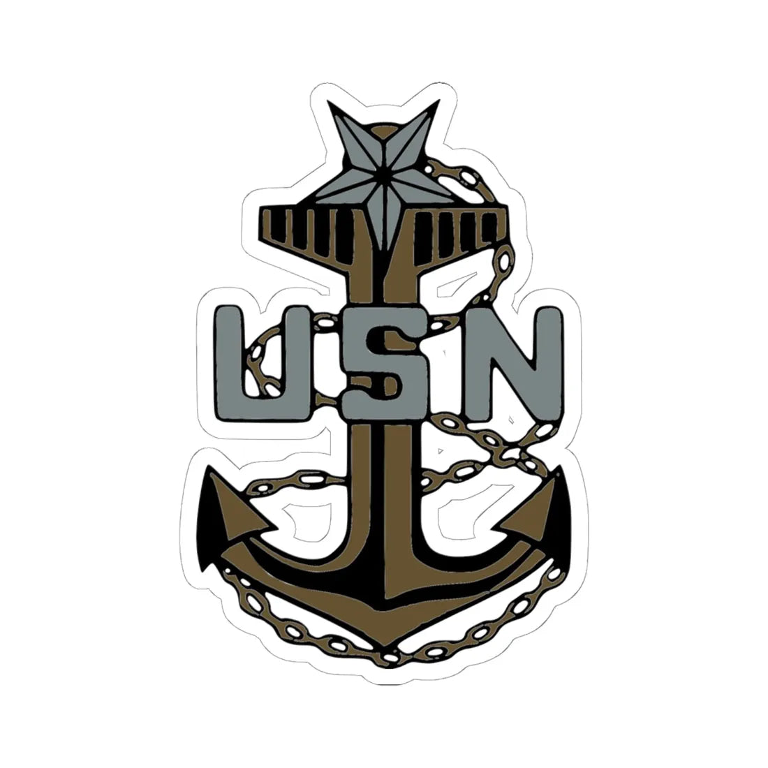 USN SCPO cap badge (United States) (Military Rank) STICKER Vinyl Kiss-Cut Decal - The Sticker Space