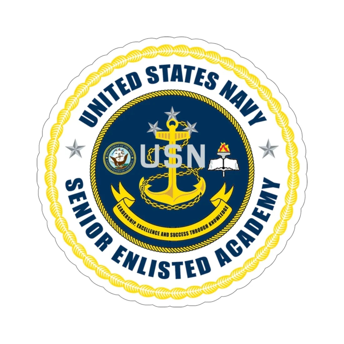 USN Senior Enlisted Academy NEW (U.S. Navy) STICKER Vinyl Die-Cut Decal 5 Inch - The Sticker Space