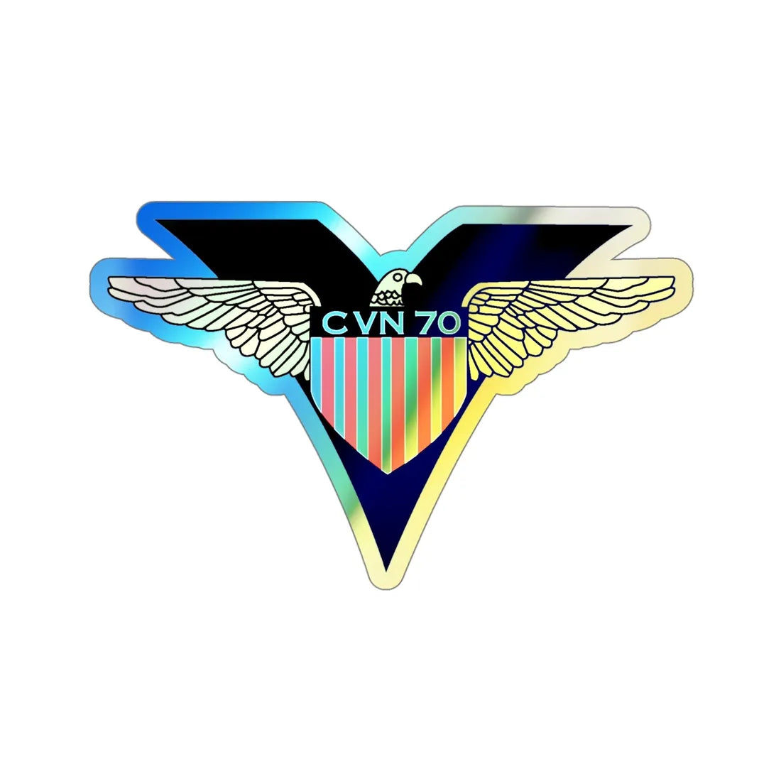 USS Carl Vinson CVN 70 CHUCKY V2 (U.S. Navy) Holographic STICKER Die-Cut Vinyl Decal 5 Inch Holographic - The Sticker Space