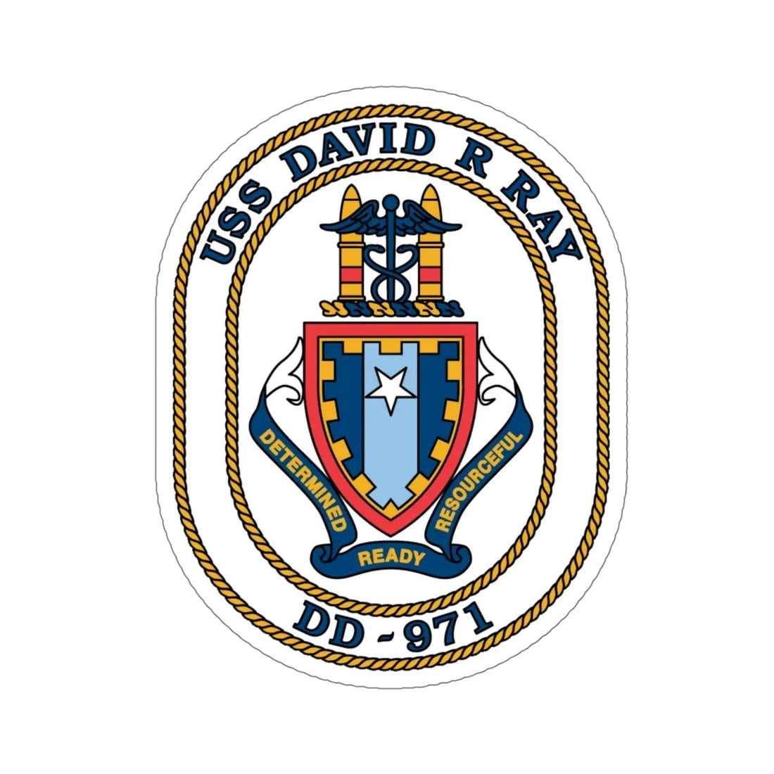 USS David R Ray DD 971 (U.S. Navy) STICKER Vinyl Die-Cut Decal 5 Inch - The Sticker Space