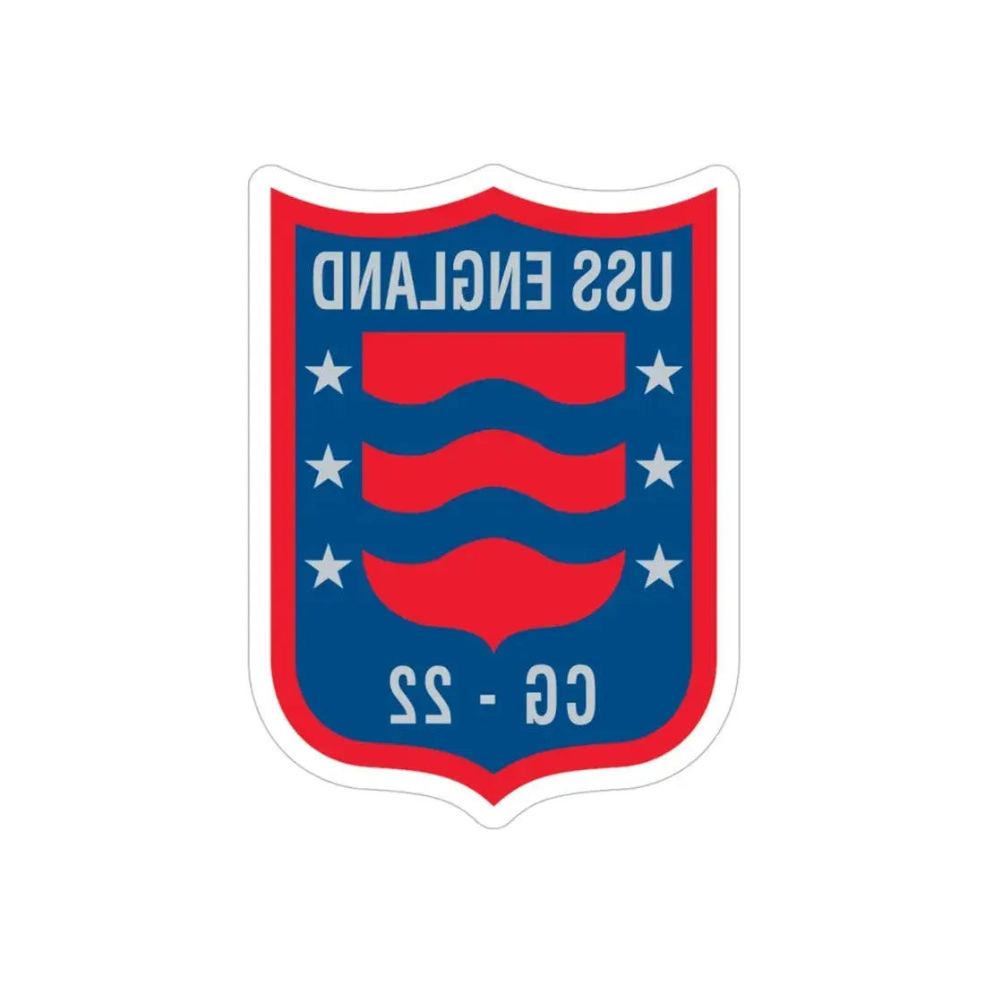 USS England CG 22 (U.S. Navy) REVERSE PRINT Transparent Die-Cut STICKER 5 Inch Die-Cut Transparent - The Sticker Space