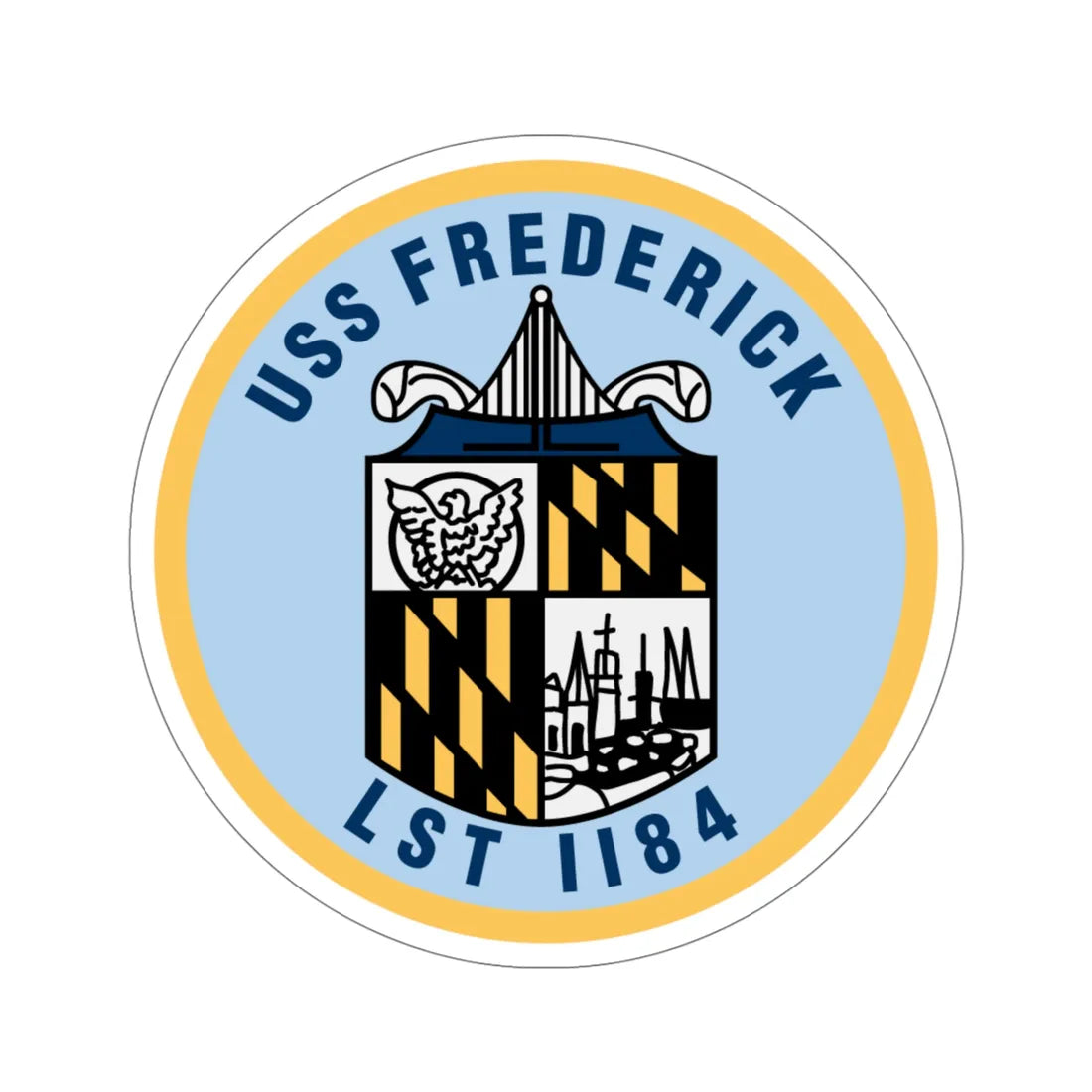 USS Frederick LST 1184 (U.S. Navy) STICKER Vinyl Die-Cut Decal 5 Inch - The Sticker Space
