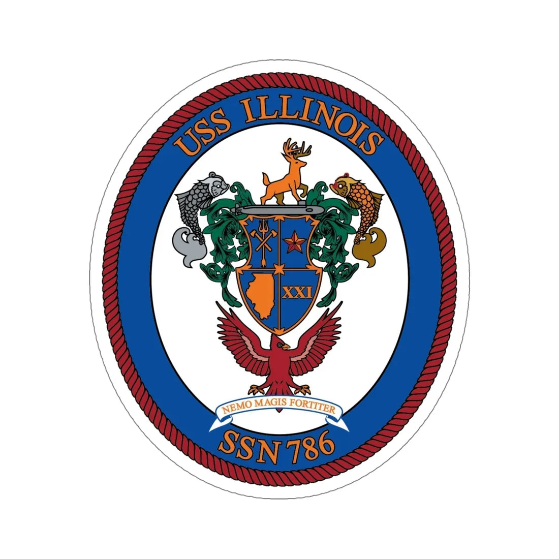 USS Illinois 786 (U.S. Navy) STICKER Vinyl Die-Cut Decal 5 Inch - The Sticker Space