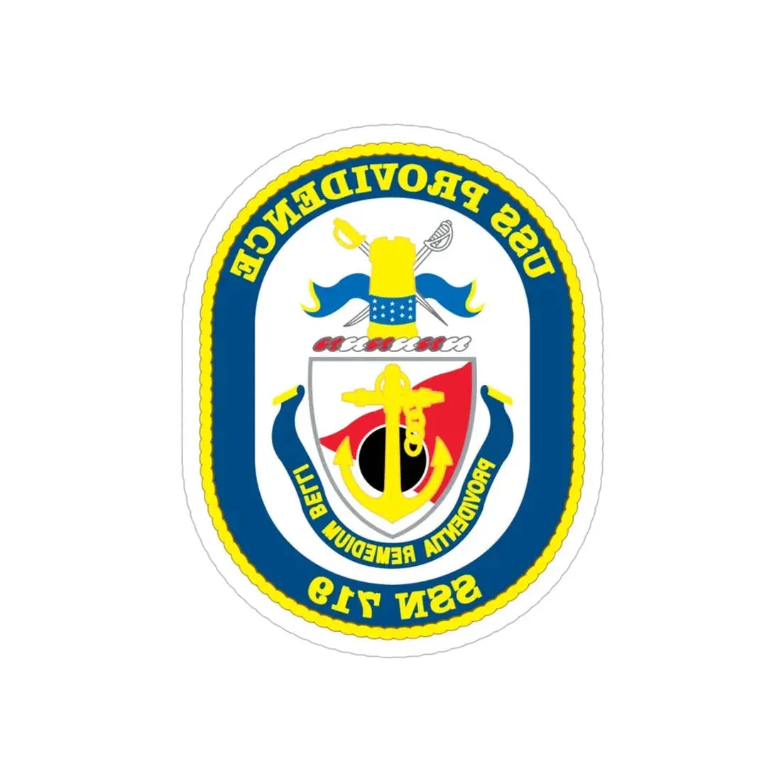USS Providence SSN 719 (U.S. Navy) REVERSE PRINT Transparent Die-Cut STICKER 5 Inch Die-Cut Transparent - The Sticker Space