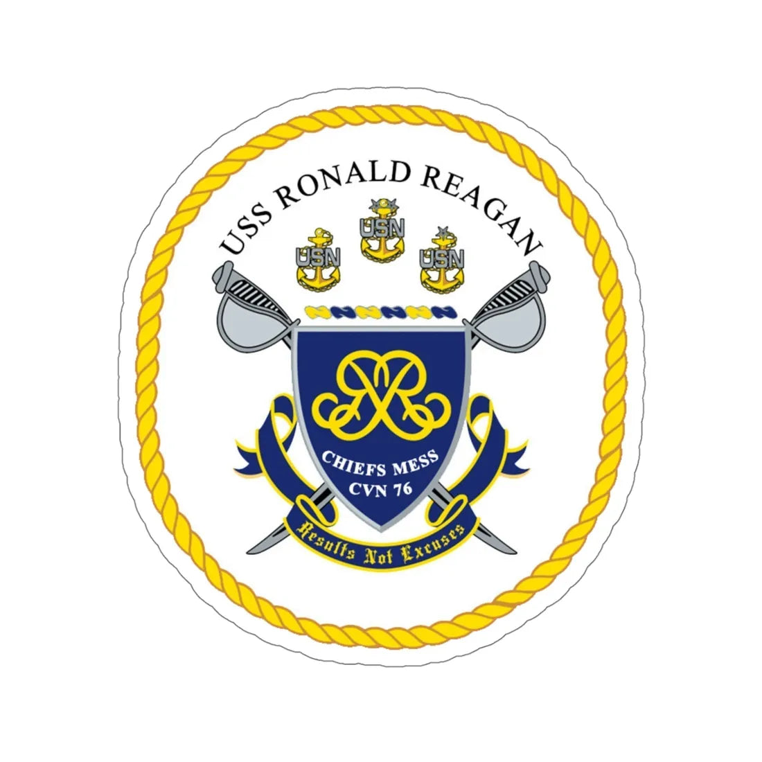 USS Ronald Reagan CVN 76 Chief (U.S. Navy) STICKER Vinyl Die-Cut Decal 5 Inch - The Sticker Space