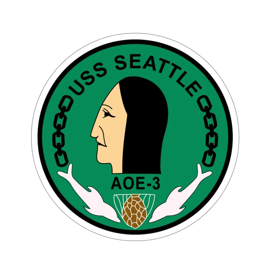 USS Seattle AOE 3 (U.S. Navy) STICKER Vinyl Die-Cut Decal 5 Inch - The Sticker Space