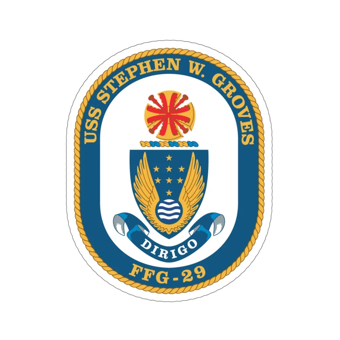 USS Stephen W Groves (U.S. Navy) STICKER Vinyl Die-Cut Decal 5 Inch - The Sticker Space