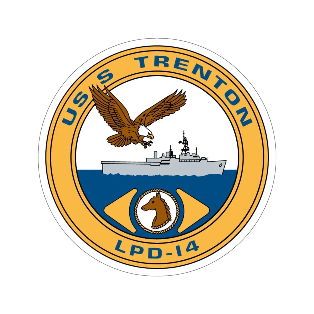 USS Trenton LPD 14 (U.S. Navy) STICKER Vinyl Die-Cut Decal 5 Inch - The Sticker Space