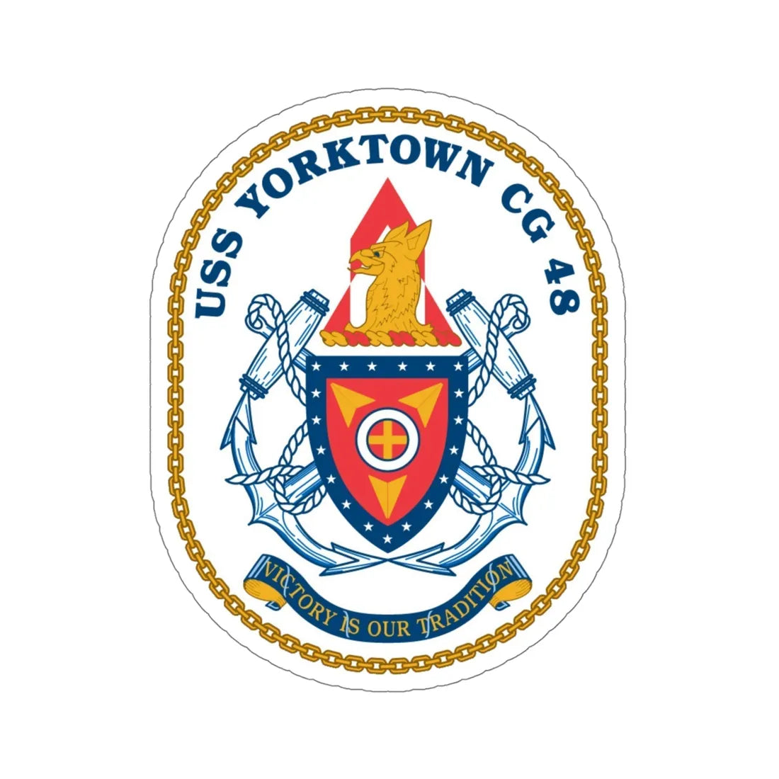 USS Yorktown CG 48 (U.S. Navy) STICKER Vinyl Die-Cut Decal 5 Inch - The Sticker Space