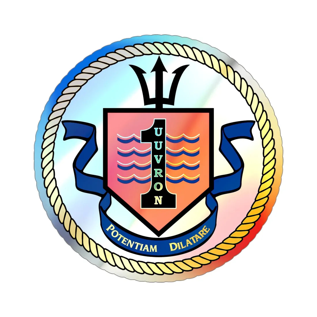 UUVRON 1 (U.S. Navy) Holographic STICKER Die-Cut Vinyl Decal 5 Inch Holographic - The Sticker Space