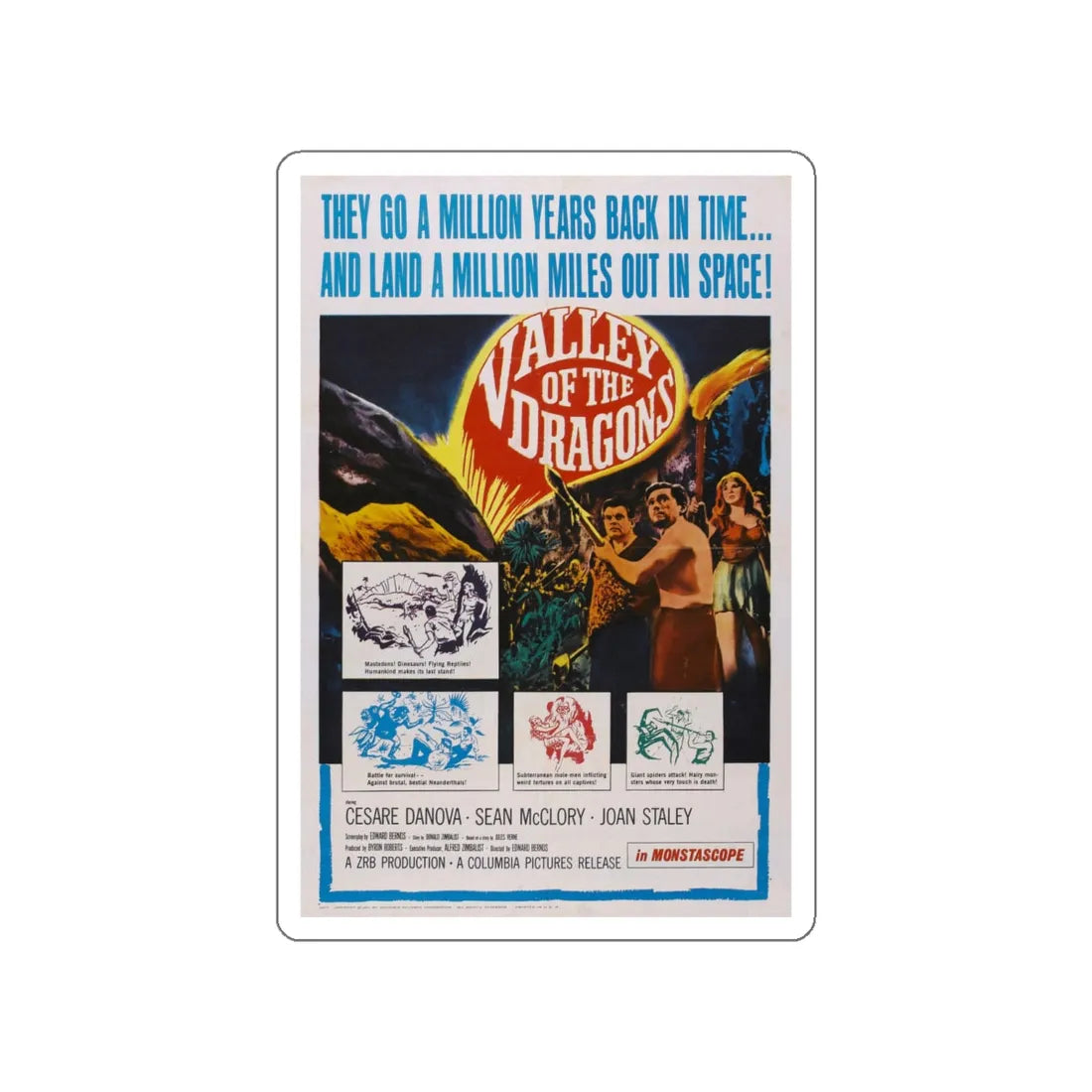 VALLEY OF THE DRAGONS 1961 Movie Poster STICKER Vinyl Die-Cut Decal 5 Inch - The Sticker Space