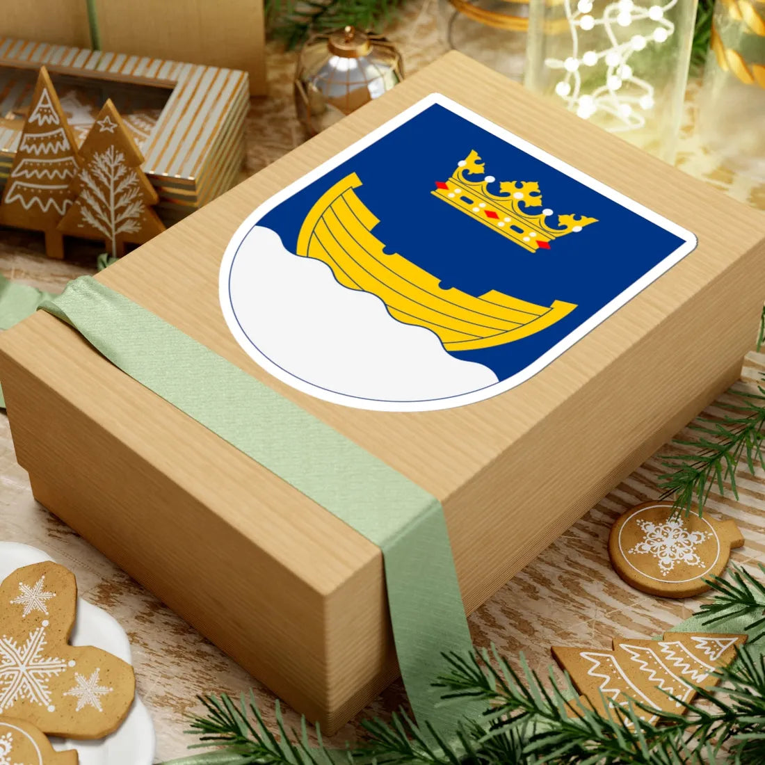 Vapen för Helsingfors stad (Finland) (Coat of Arms) STICKER Vinyl Kiss-Cut Decal - The Sticker Space