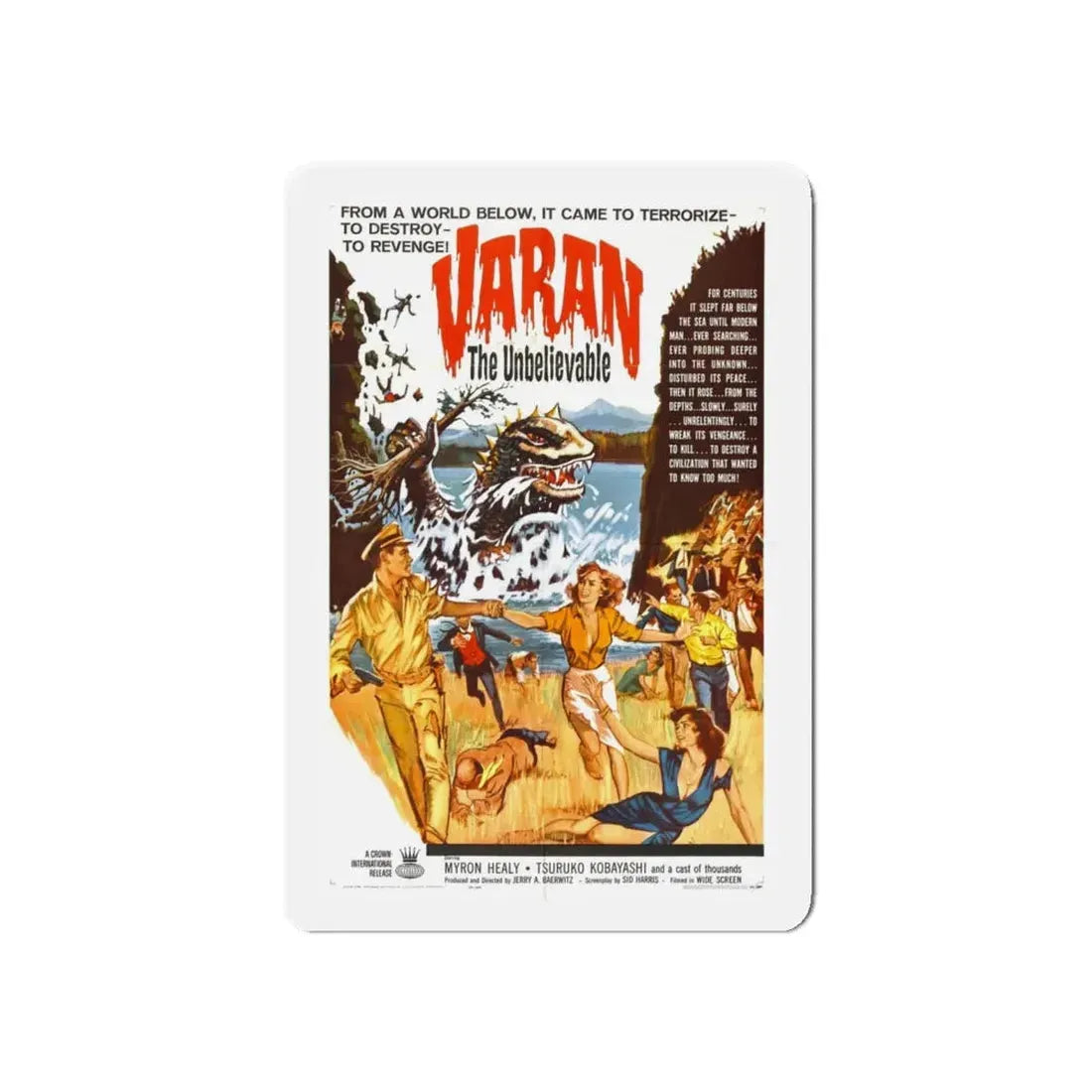 VARAN THE UNBELIEVABLE 1962 Movie Poster - Refrigerator Magnet 5 Inch - The Sticker Space