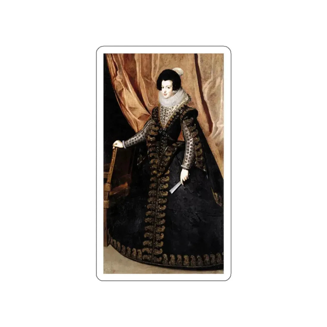 VELAZQUEZ, Diego Rodriguez de Silva y - Queen Isabel, Standing (Artwork) STICKER Vinyl Die-Cut Decal White Die-Cut 6 Inch - The Sticker Space