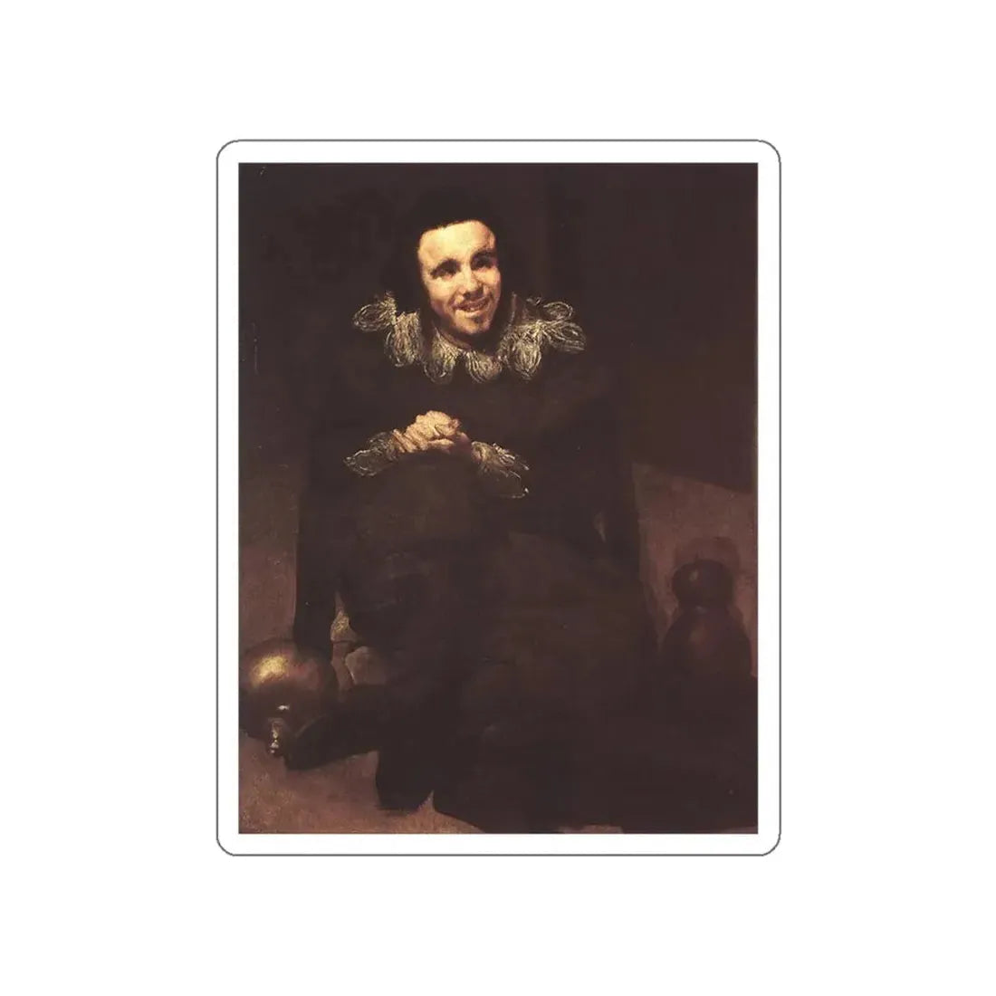 VELAZQUEZ, Diego Rodriguez de Silva y - The Dwarf Don Juan Calabazas called Calabacillas (Artwork) STICKER Vinyl Die-Cut Decal White Die-Cut 6 Inch - The Sticker Space