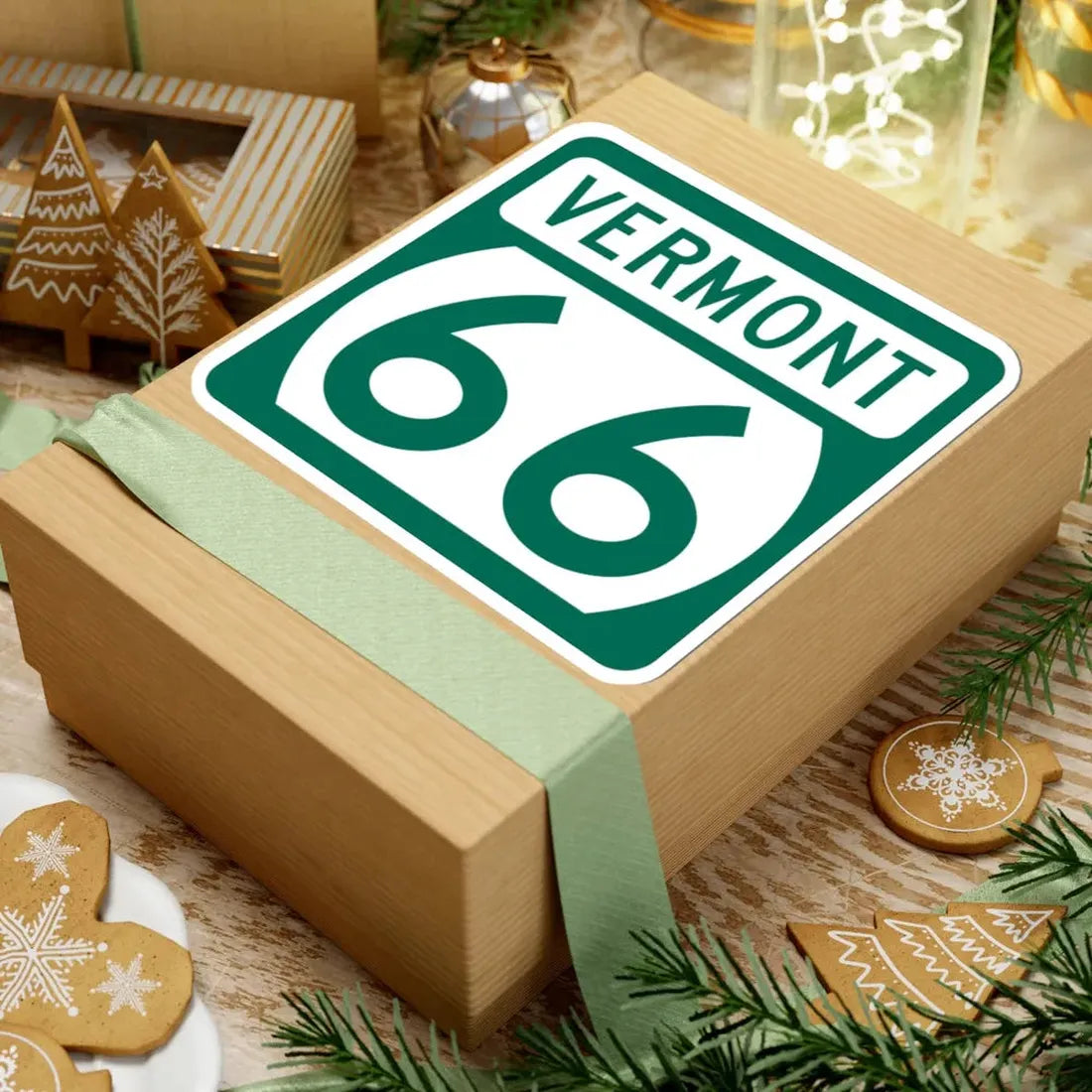 Vermont 66 (Vermont) (Road Sign) STICKER Vinyl Kiss-Cut Decal - The Sticker Space