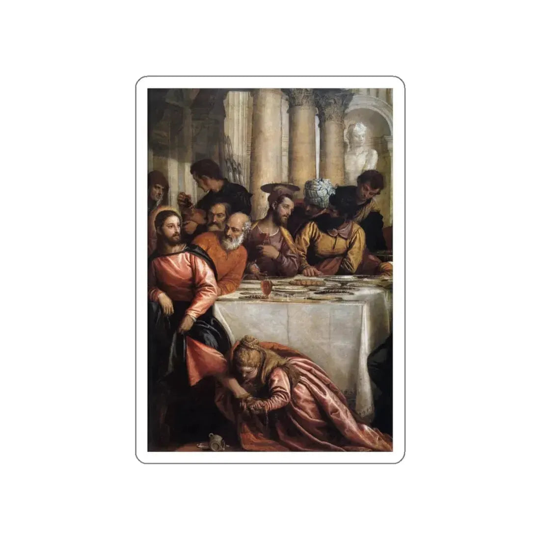 VERONESE, Paolo - Feast at the House of Simon (detail)2 (Artwork) STICKER Vinyl Die-Cut Decal White Die-Cut 6 Inch - The Sticker Space