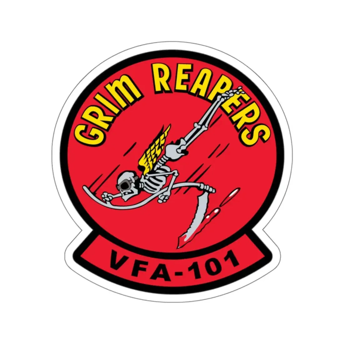 VFA 101 Grim Reapers (U.S. Navy) STICKER Vinyl Kiss-Cut Decal 6 Inch White - The Sticker Space
