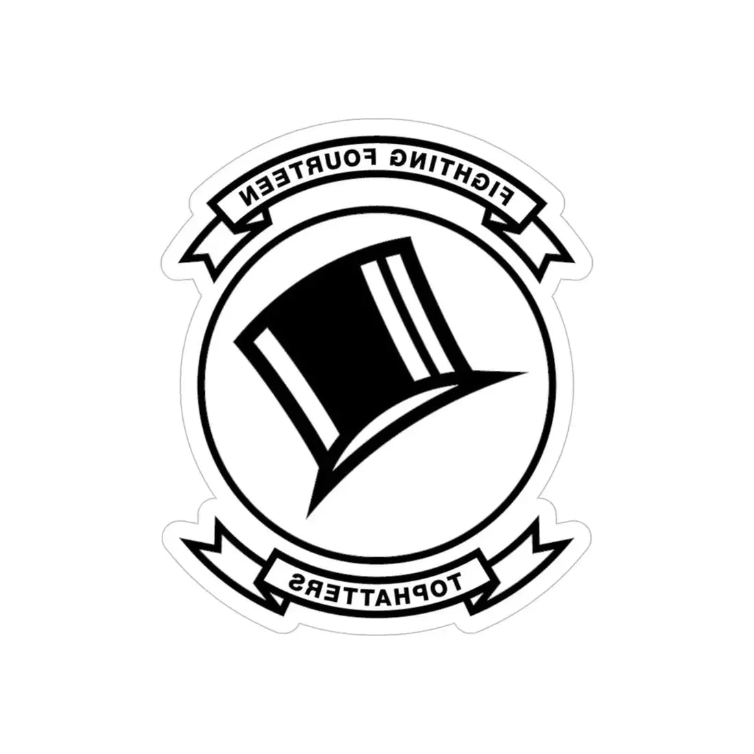 VFA 14 Tophatters (U.S. Navy) REVERSE PRINT Transparent Die-Cut STICKER - The Sticker Space