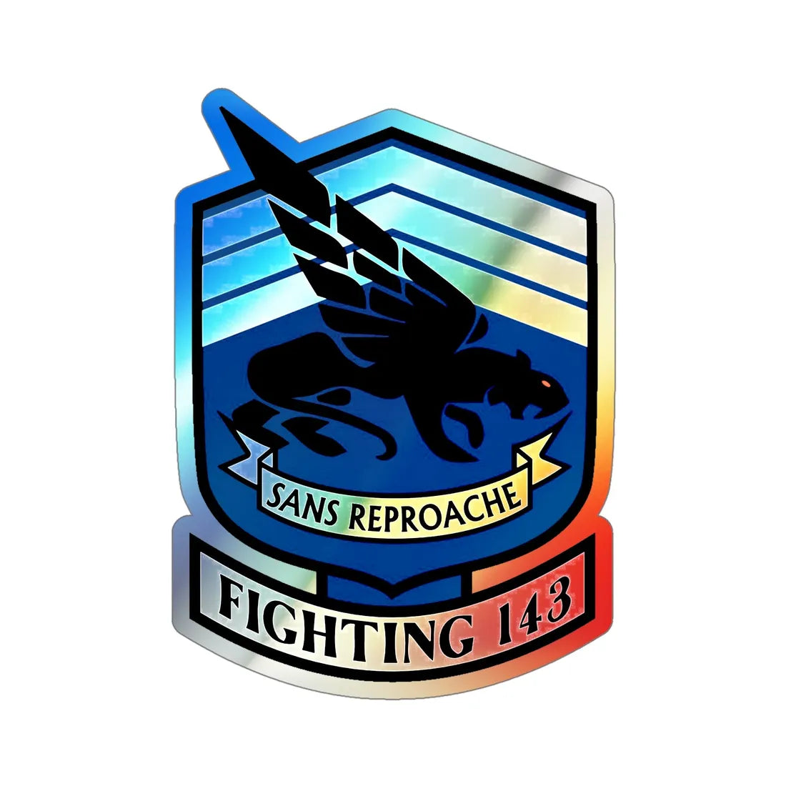 VFA 143 Strike Fighter Squadron 143 (U.S. Navy) Holographic STICKER Die-Cut Vinyl Decal 5 Inch Holographic - The Sticker Space