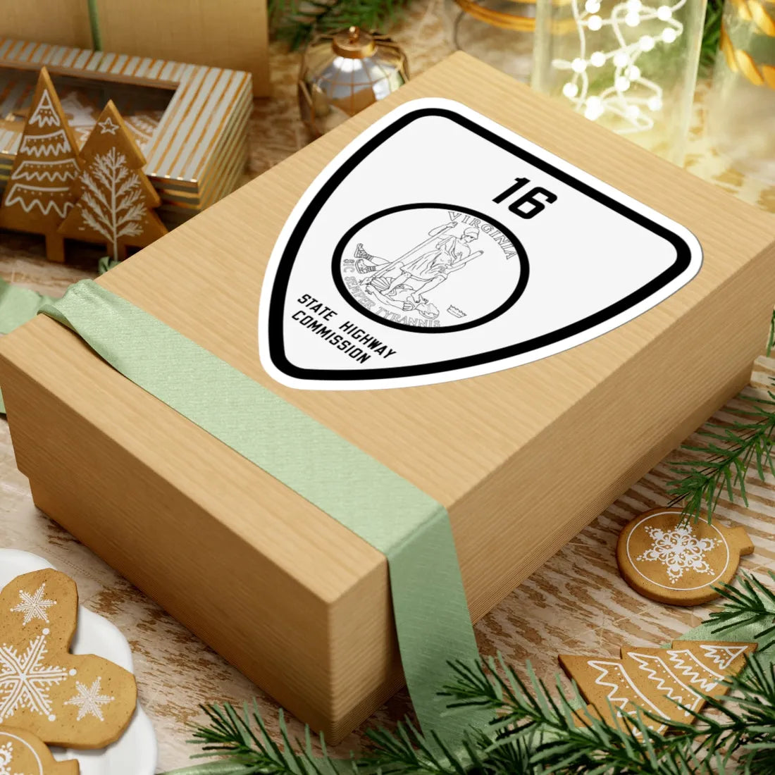 Virginia 16 1918 (Virginia) (Road Sign) STICKER Vinyl Kiss-Cut Decal - The Sticker Space