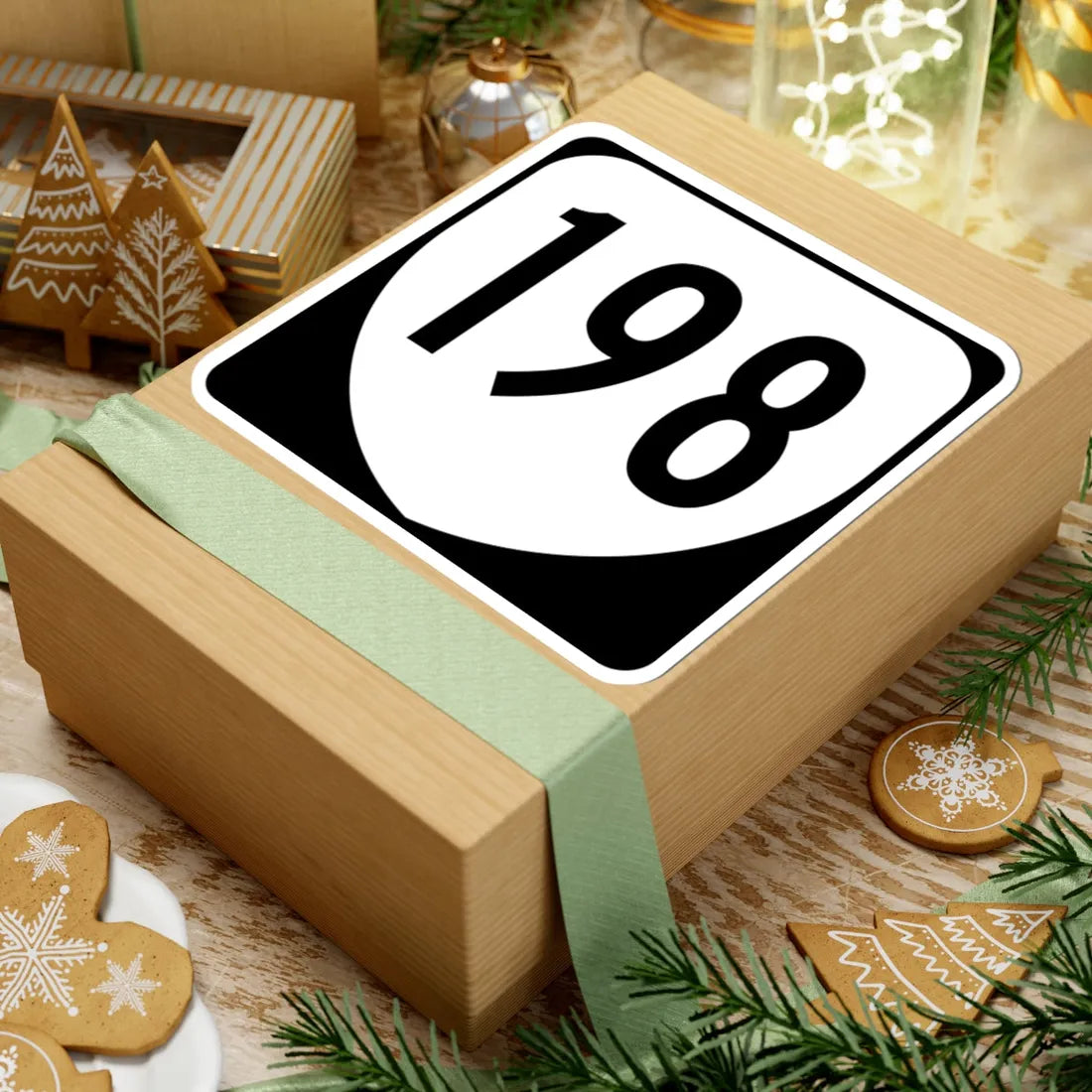 Virginia 198 1980 (Virginia) (Road Sign) STICKER Vinyl Kiss-Cut Decal - The Sticker Space