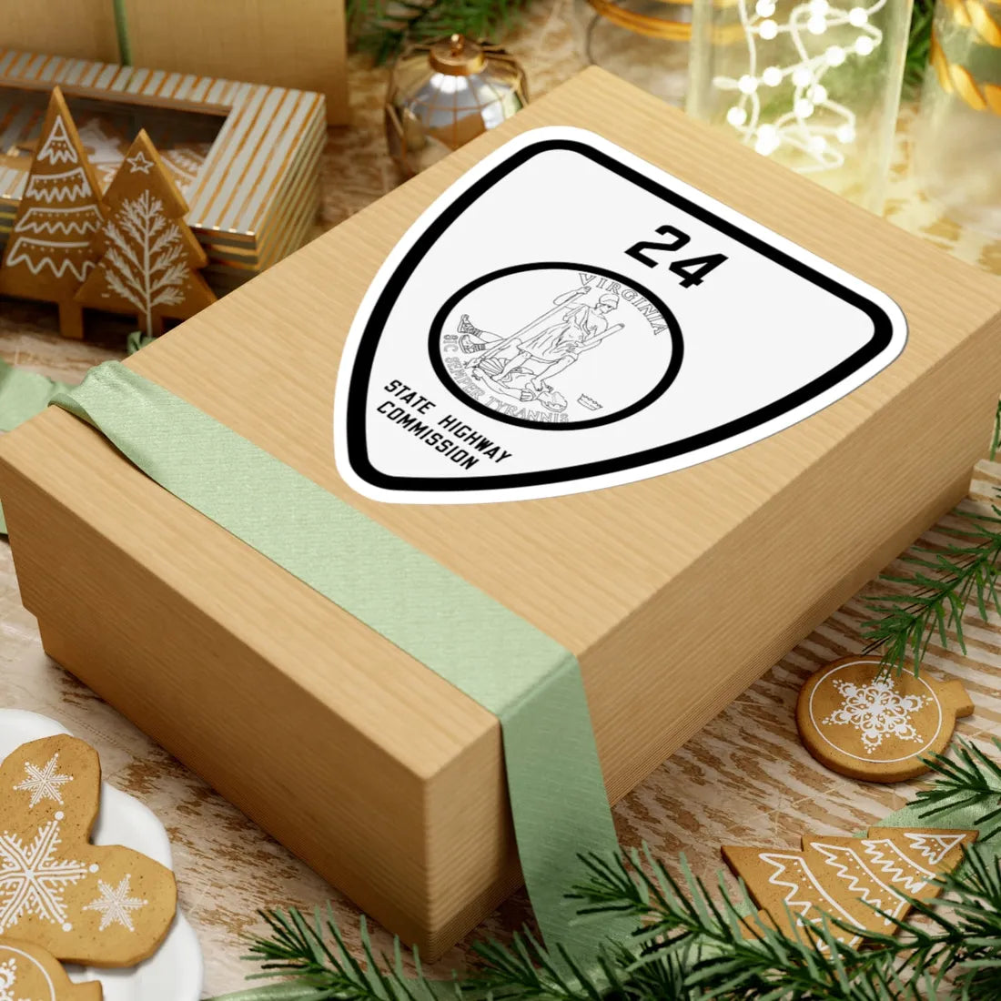 Virginia 24 1918 (Virginia) (Road Sign) STICKER Vinyl Kiss-Cut Decal - The Sticker Space