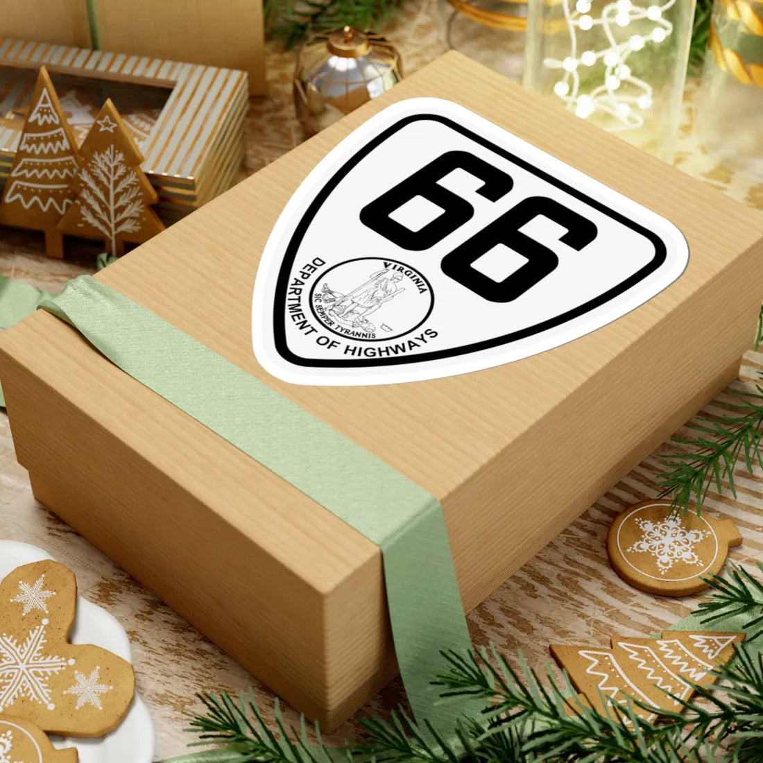 Virginia 66 1924 (Virginia) (Road Sign) STICKER Vinyl Kiss-Cut Decal - The Sticker Space