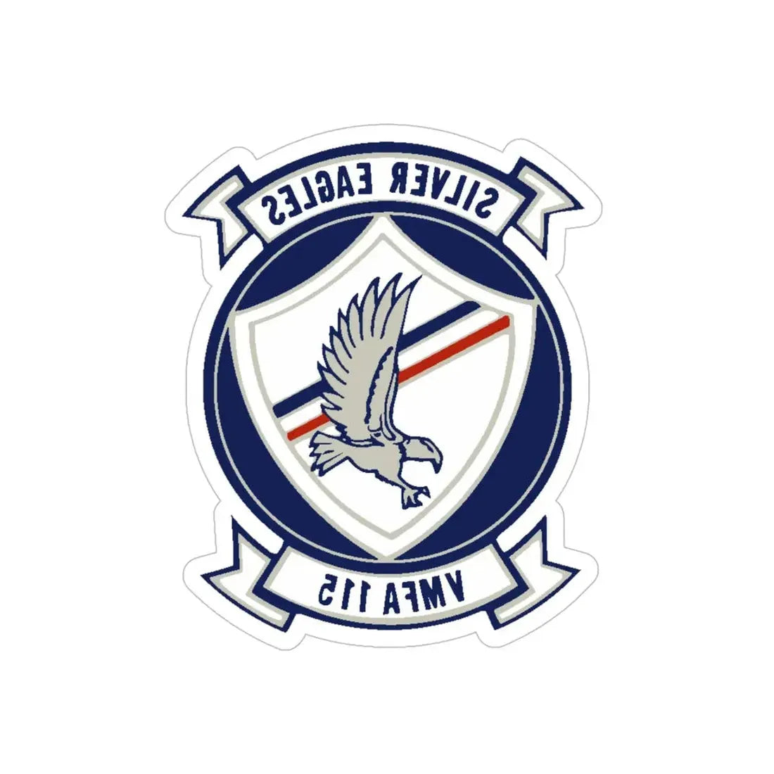 VMFA 115 Silver Eagles (USMC) REVERSE PRINT Transparent Die-Cut STICKER - The Sticker Space