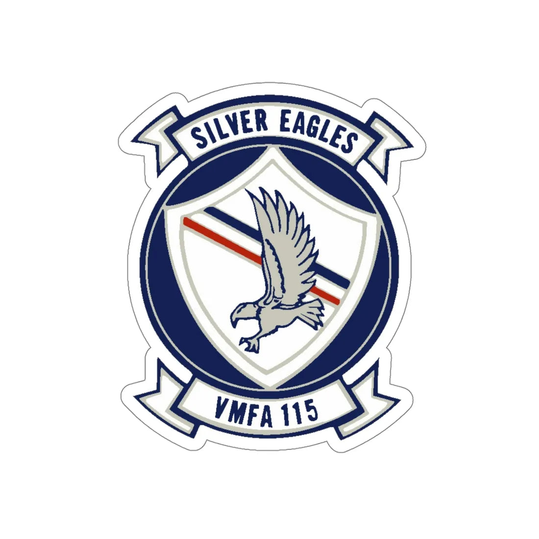 VMFA 115 Silver Eagles (USMC) STICKER Vinyl Die-Cut Decal 5 Inch - The Sticker Space