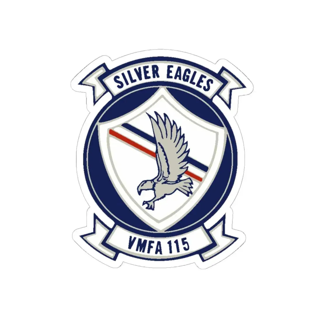 VMFA 115 Silver Eagles (USMC) STICKER Vinyl Kiss-Cut Decal 6 Inch White - The Sticker Space