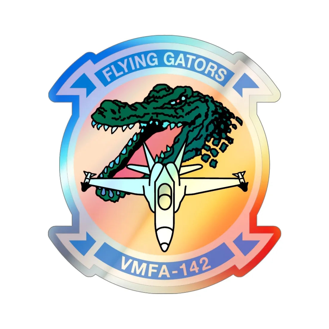 VMFA 142 (USMC) Holographic STICKER Die-Cut Vinyl Decal 5 Inch - The Sticker Space