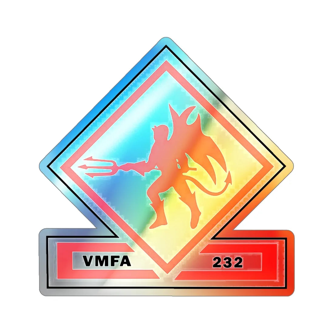 VMFA 232 Marine Fighter Attack Squadron 232 (USMC) Holographic STICKER Die-Cut Vinyl Decal 5 Inch Holographic - The Sticker Space