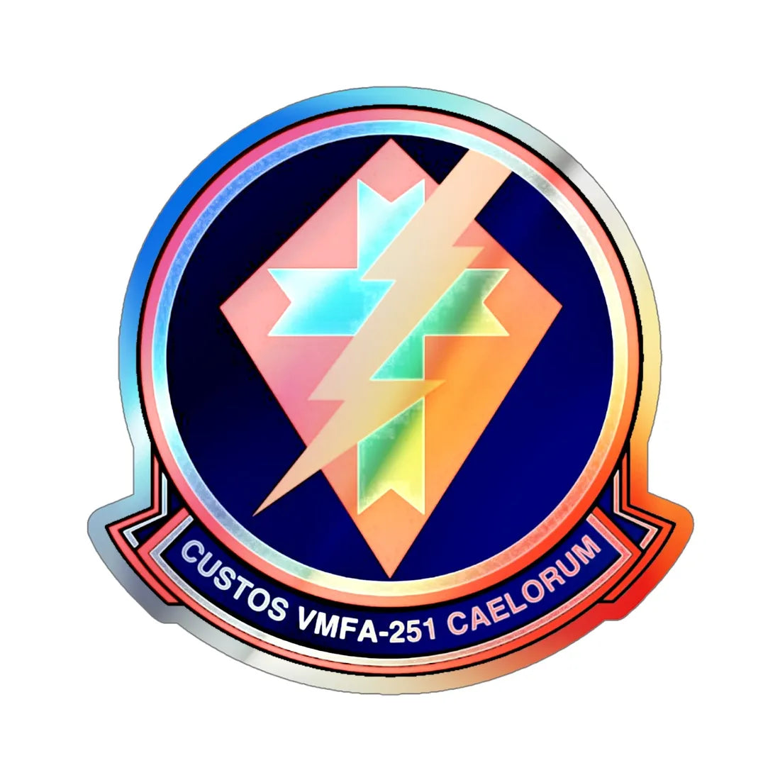 VMFA 251 Marine Fighter Attack Squadron 251 (USMC) Holographic STICKER Die-Cut Vinyl Decal 5 Inch Holographic - The Sticker Space