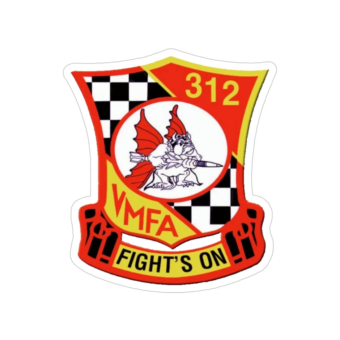 VMFA 312 Marine Fighter Attack Squadron 312 (USMC) Transparent STICKER Die-Cut Vinyl Decal 5 Inch - The Sticker Space