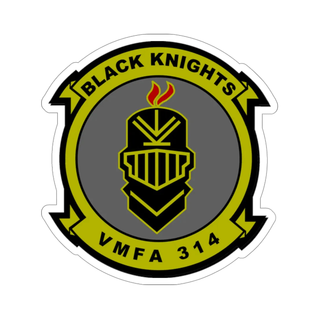 VMFA 314 Marine Fighter Attack Squadron 314 Black Knights (USMC) STICKER Vinyl Die-Cut Decal 5 Inch - The Sticker Space