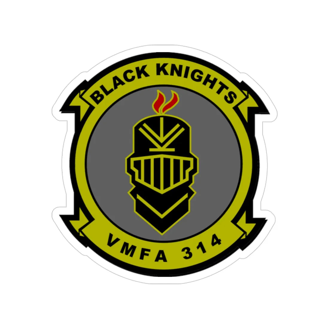 VMFA 314 Marine Fighter Attack Squadron 314 Black Knights (USMC) Transparent STICKER Die-Cut Vinyl Decal 5 Inch - The Sticker Space