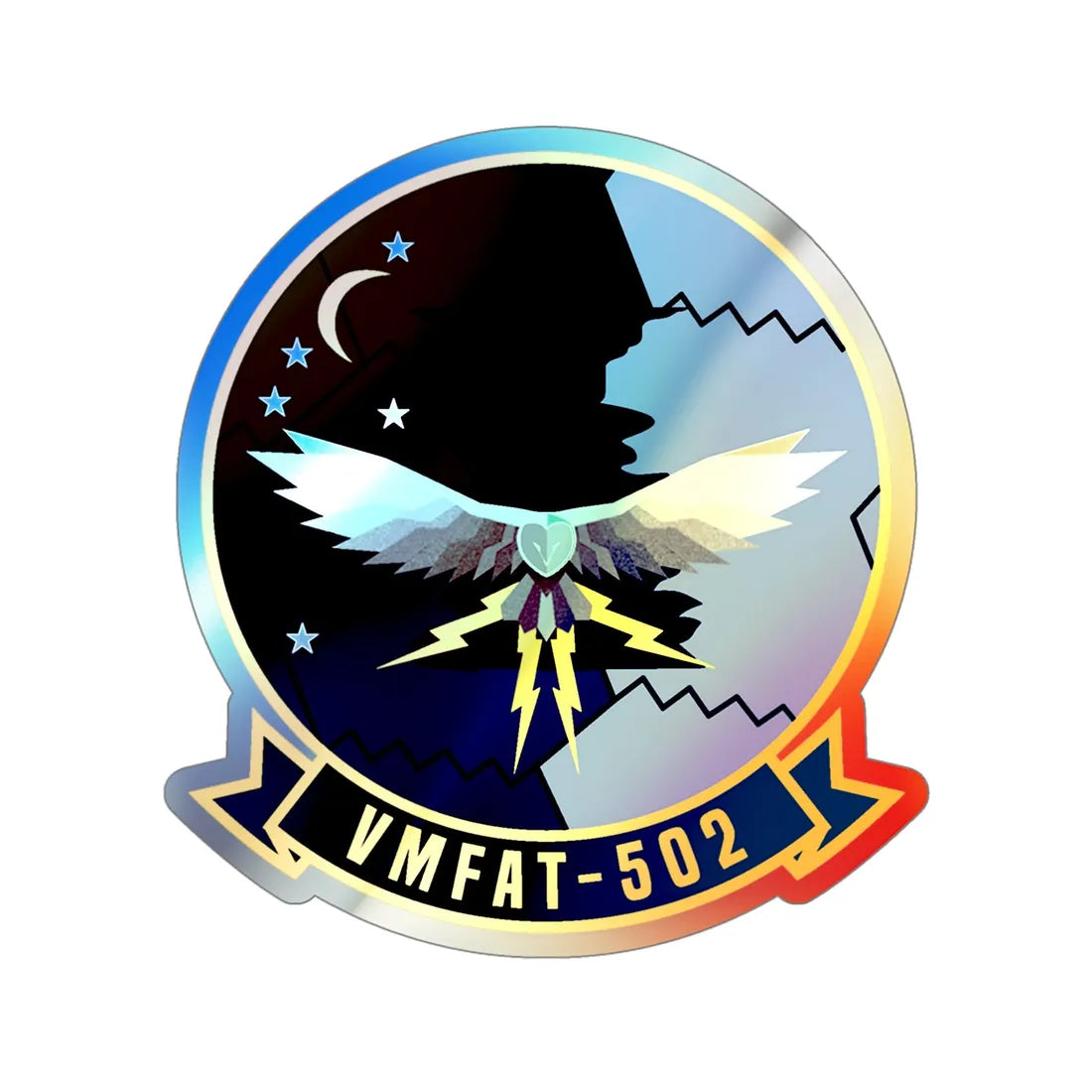 VMFAT 502 (USMC) Holographic STICKER Die-Cut Vinyl Decal 5 Inch Holographic - The Sticker Space