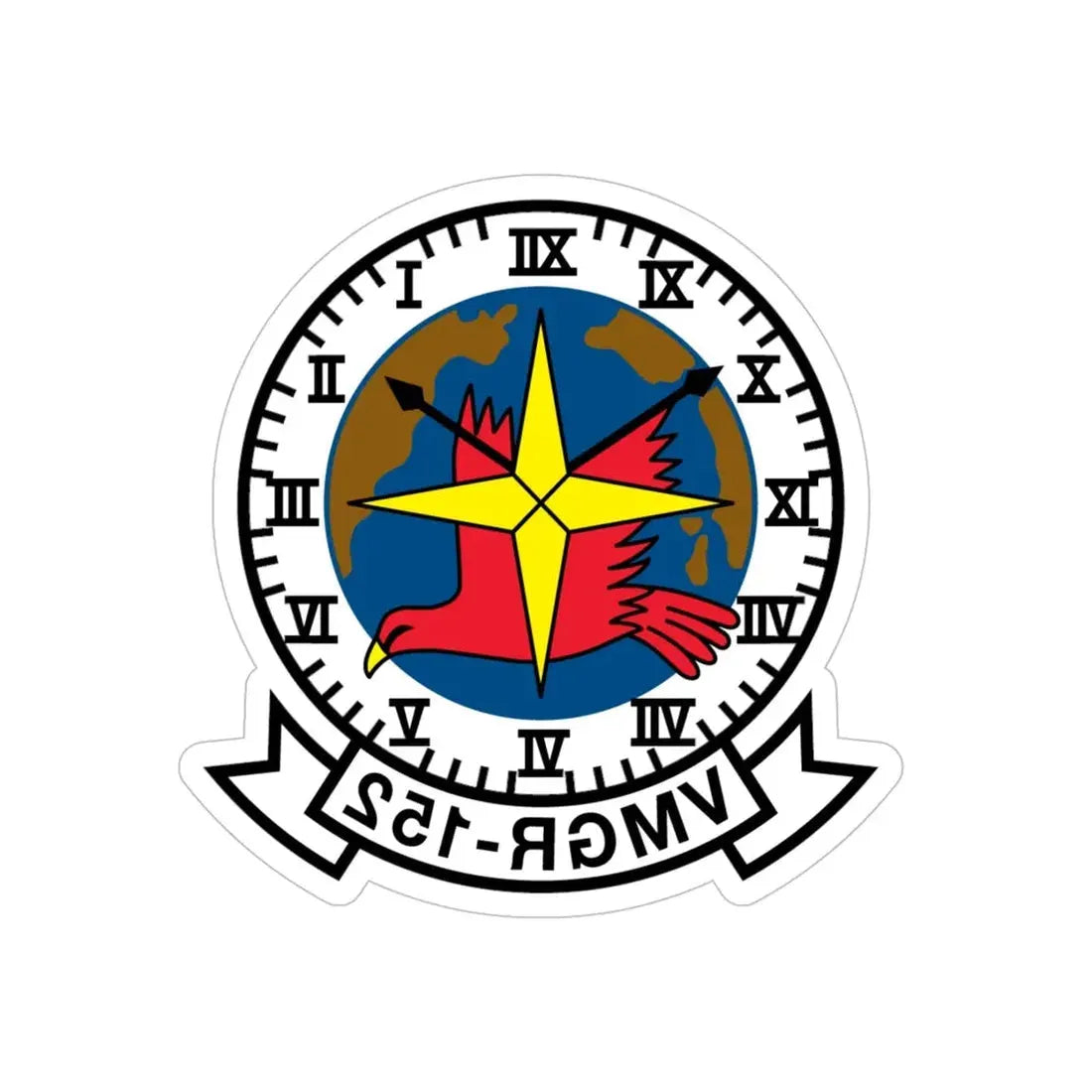 VMGR 152 (USMC) REVERSE PRINT Transparent Die-Cut STICKER 5 Inch Die-Cut Transparent - The Sticker Space