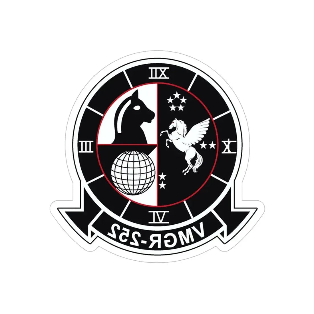 VMGR 252 (USMC) REVERSE PRINT Transparent Die-Cut STICKER 5 Inch Die-Cut Transparent - The Sticker Space