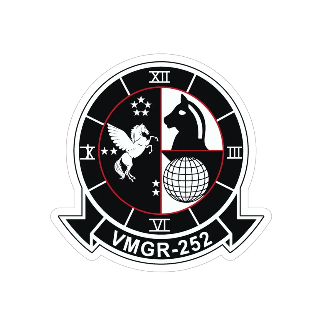 VMGR 252 (USMC) Transparent STICKER Die-Cut Vinyl Decal 5 Inch - The Sticker Space